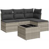Maison Chic Seti vrtnega pohištva - Vrtna garnitura - Vrtni pohištvo set 5-delna z blazinami siv poli ratan, (21817807) | Shoptok.si