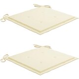  3-dijelni bistro set s krem jastucima od masivne tikovine | shoptok.hr