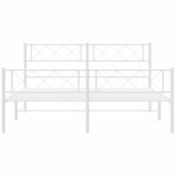  Metalni okvir kreveta uzglavlje i podnožje bijeli 120x200 cm | Eponuda.com