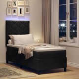  LED Box Spring Krevet s uzglavljem Crna 80 x 200 cm Baršun | shoptok.hr