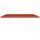  Tenda na ručno uvlačenje s LED svjetlima 6x3 m narančasto-smeđa | shoptok.hr