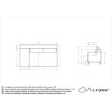 Miuform Siva ležaljka od samta (s lijevim kutom) Chic Charlotte – | shoptok.hr