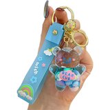 Generic Cute Keychain Kawaii Bear Liquid Floating Keychain Backpack Charm Wrist Bracelet Keychain Girls Women's, (21066454) Cene