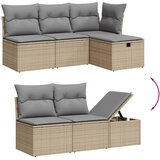  5-dijelni set vrtnih sofa s jastucima bež od poliratana | shoptok.hr