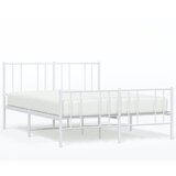 The Living Store Kovinski posteljni okvir z vzglavjem in vznožjem bel 140x190 cm - Posteljni Okvir, (21529197) | Shoptok.si