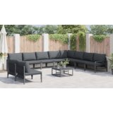 vidaXL Vrtna sedežna garnitura 10 pcs Antracitna Jeklo | Shoptok.si