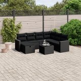  The Living Store Vrtna sedežna garnitura 8-delna z blazinami črn poli ratan - Vrtna Sedežna Garniture, (21460610) | Shoptok.si