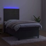  Krevet box spring s madracem LED tamnosivi 100x200 cm baršun | shoptok.hr