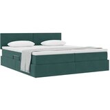  Postelja s shranjevanjem z vzmetnico Temno zelena 100 x 200 cm, (5000099437) | Shoptok.si