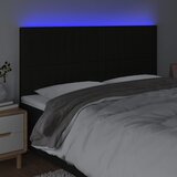 LED uzglavlje crno 200x5x118/128 cm od tkanine | shoptok.hr