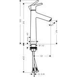 Hansgrohe enoročna armatura za umivalnik Talis S 190 z zgornjim delom sifona (72031000) | Shoptok.si