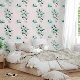  Foto tapeta - Mint green nature - solid floral pattern with green leaves 245x175 | shoptok.hr