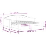  Dnevni krevet na razvlačenje crni 90 x 190 cm od tkanine | shoptok.hr