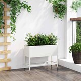  Povišeni Vrtni Planter Bijelo 60 x 26 x 48 cm Čelik | Eponuda.com