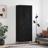  The Living Store Visoka komoda črna 69,5x34x180 cm inženirski les - Visoka Omarica, (21450385) Cene