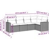  5-dijelna vrtna garnitura od poliratana s jastucima crna | shoptok.hr