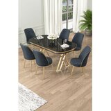 Hanah home Set Trpezarijski sto i 6 stolica Lai, Antracit-crna | Eponuda.ba