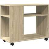 vidaXL Bočni stolić s kotačima boja hrasta sonome 70x35x60 cm drveni | shoptok.hr