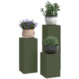 Vanjski Stalak za Biljke Stup 3 kom Olive Zeleni Čelik | shoptok.hr