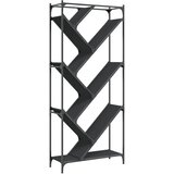  Regal za knjige crni 79 x 30 x 180 cm konstruirano drvo i metal | shoptok.hr