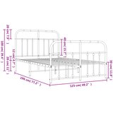 Metalni okvir kreveta uzglavlje i podnožje crni 120x190 cm | shoptok.hr