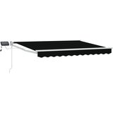 Ručna zlačivna tenda s LED diodama Crna i bijela 3 x 2,5 m | shoptok.hr