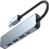 V0-HUB ADAPTER 5V1 SIVA ZA PRENOSNIK USB-C HUB SD KARTICA, (22070620)