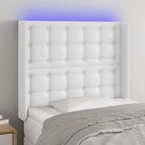 Uzglavlje bijelo 103x16x118/128 cm od umjetne kože Cijene