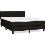  Box spring posteljni z vzmetnico črn 140x190 cm blago, (20895930) | Shoptok.si