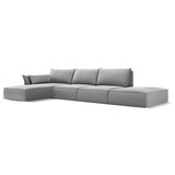 Mazzini Sofas Svetlo siva žametna kotna sedežna garnitura z ležalnikom (levi kot) Vanda – | Shoptok.si