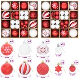  Set božićnih kuglica 88 kom. Crvena i bijela Ø 6 cm Plastika | shoptok.hr