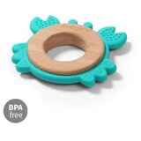 BabyOno Silikonsko drvena grickalica za zube Rak, Mint | Eponuda.com