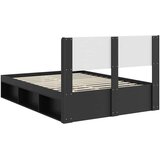  Okvir za krevet s pohranom i uzglavljem Crna 135 x 190 cm - Crna 135 x 190 cm | shoptok.hr