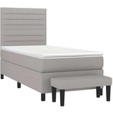  Box spring postelja z vzmetnico svetlo siva 80x200 cm blago, (20898825) | Shoptok.si