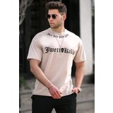 Madmext Men's Beige T-Shirt 5204 Cene