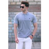 Madmext Men's Gray Polo Neck T-Shirt 5238 Cene