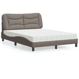  Krevet s madracem smeđesivi 140 x 190 cm od tkanine | shoptok.hr