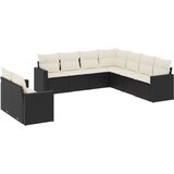  The Living Store Vrtna sedežna garnitura 9-delna z blazinami črn poli ratan - Vrtna Sedežna Garniture, (21449395) | Shoptok.si