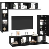 vidaXL Set TV kabinetov s polico Drugo 8 pcs Črni hrast 80 x 30 x 30 cm | Shoptok.si