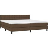  Krevet box spring s madracem LED tamnosmeđi 200x200 cm tkanina | shoptok.hr