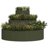  Vrtna saksija Maslinasto zelena 90 x 90 x 20 cm Čelična vrata | shoptok.hr