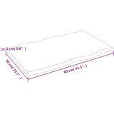 Stolna ploča svjetlosmeđa 80 x 50 x 2 cm od obrađene hrastovine | shoptok.hr