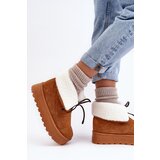 Boto Women's Platform Snow Boots with Fur Camel Olimuka | shoptok.hr