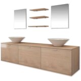  8-Dijelni set namještaja za kupaonicu i umivaonik bež boje | shoptok.hr