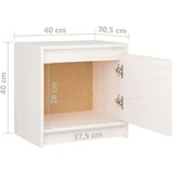 vidaXL Nočna omarica bela 40x30,5x40 cm trdna borovina | Shoptok.si