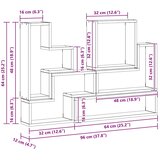  Polica na zidu Zidne s pohranom Crni hrast 96 x 12 x 64 cm | shoptok.hr