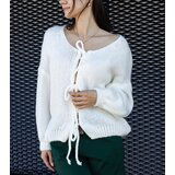 White tie-front sweater Sumaia | Shoptok.si
