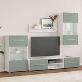 vidaXL TV jedinice od 5 dijelova s LED rasvjetom maslinastozeleno | shoptok.hr