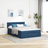  Otomanski okvir kreveta s madracem plavi 140x200cm od tkanine | shoptok.hr