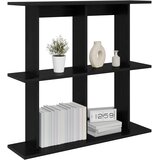  Polica na zidu Zidna montaža Crna 100 x 20 x 75 cm | Shoptok.si